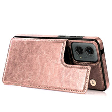 For Moto G 5G (2024) Case Luxury Magnetic Button Card PU Leather +Tempered Glass