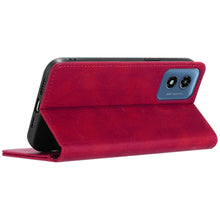 For Moto G Play 2024 Case Luxury Soft Vegan Leather Phone Wallet +Tempered Glass