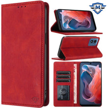 For Moto G Play 2024 Case Luxury Soft Vegan Leather Phone Wallet +Tempered Glass