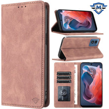 For Moto G Play 2024 Case Luxury Soft Vegan Leather Phone Wallet +Tempered Glass