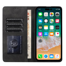 For iPhone 11 6.1 in. Case Luxury Soft Vegan Leather Wallet + Tempered Glass