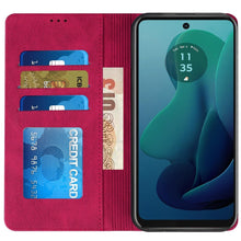 For Moto G 5G (2024) Case Luxury Soft Vegan Leather Phone Wallet +Tempered Glass