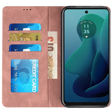 For Moto G 5G (2024) Case Luxury Soft Vegan Leather Phone Wallet +Tempered Glass