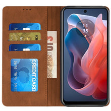 For Moto G Play 2024 Case Luxury Soft Vegan Leather Phone Wallet +Tempered Glass