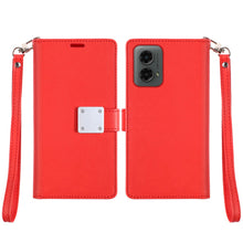 For Moto G 5G (2024) Case PU Leather Wallet w/ Extra Card Flap + Tempered Glass