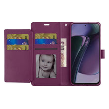 For Moto G Stylus 5G 2024 Case Vegan Leather Wallet w/ Card Flap +Tempered Glass