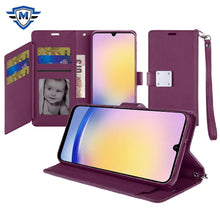 For Samsung A25 5G Case PU Leather Wallet with Extra Card Flap + Tempered Glass
