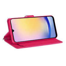 For Samsung A25 5G Case PU Leather Wallet with Extra Card Flap + Tempered Glass