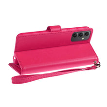 For Samsung A25 5G Case PU Leather Wallet with Extra Card Flap + Tempered Glass