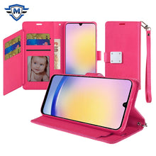 For Samsung A25 5G Case PU Leather Wallet with Extra Card Flap + Tempered Glass