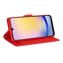 For Samsung A25 5G Case PU Leather Wallet with Extra Card Flap + Tempered Glass