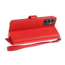 For Samsung A25 5G Case PU Leather Wallet with Extra Card Flap + Tempered Glass