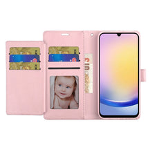 For Samsung A25 5G Case PU Leather Wallet with Extra Card Flap + Tempered Glass