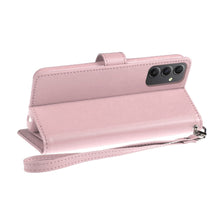 For Samsung A25 5G Case PU Leather Wallet with Extra Card Flap + Tempered Glass