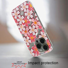 For iPhone 15 Case Premium Magnetic Circle Floral Print Cover + 2 Tempered Glass