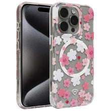 For iPhone 15 Case Premium Magnetic Circle Floral Print Cover + 2 Tempered Glass