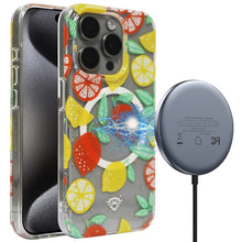 For iPhone 15 Case Premium Magnetic Circle Floral Print Cover + 2 Tempered Glass