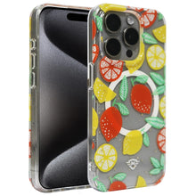 For iPhone 15 Pro Max Case Magnetic Circle Floral Print Cover + 2 Tempered Glass