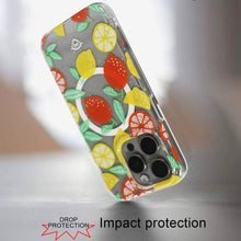 For iPhone 15 Pro Max Case Magnetic Circle Floral Print Cover + 2 Tempered Glass