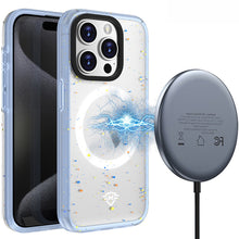 For iPhone 15 Case Magnetic Charging Iridescent Spot Cover + 2 Tempered Glass