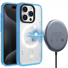 For iPhone 15 Pro Max Case Magnetic Charging Iridescent Spot + 2 Tempered Glass