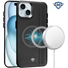 For iPhone 15 Case Magnetic Circle Frosted Cover Raised Bezel + 2 Tempered Glass