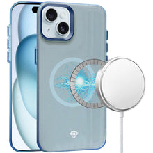 For iPhone 15 Case Magnetic Circle Frosted Cover Raised Bezel + 2 Tempered Glass