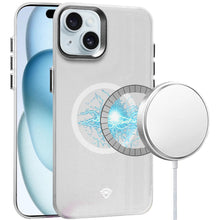 For iPhone 15 Case Magnetic Circle Frosted Cover Raised Bezel + 2 Tempered Glass