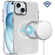 For iPhone 15 Case Magnetic Circle Frosted Cover Raised Bezel + 2 Tempered Glass