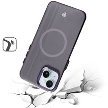 For iPhone 15 Case Magnetic Circle Frosted Cover Raised Bezel + 2 Tempered Glass