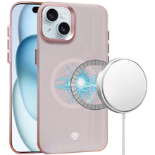 For iPhone 15 PRO Case Magnetic Charging Frosted Raised Bezel + 2 Tempered Glass