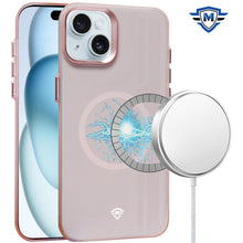 For iPhone 15 PRO Case Magnetic Charging Frosted Raised Bezel + 2 Tempered Glass