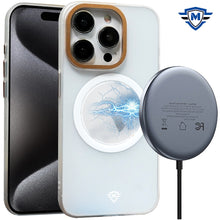 For iPhone 15 PLUS Case Magnetic Charging Frosted Hybrid Cover +2 Tempered Glass