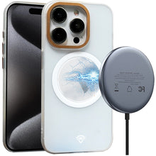 For iPhone 15 PLUS Case Magnetic Charging Frosted Hybrid Cover +2 Tempered Glass