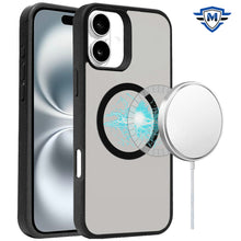 For iPhone 16 6.1inch Case Rugged Magnetic Circle Smooth-Touch + Tempered Glass