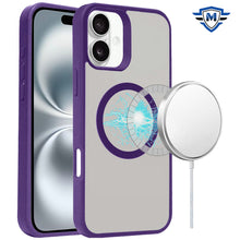 For iPhone 16 6.1inch Case Rugged Magnetic Circle Smooth-Touch + Tempered Glass