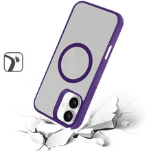 For iPhone 16 6.1inch Case Rugged Magnetic Circle Smooth-Touch + Tempered Glass