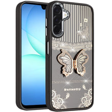 For Samsung A17 5G Case 3D Butterfly Bling Charm Stand Cover + Tempered Glass