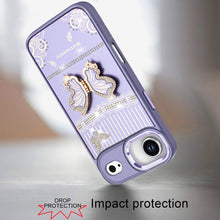 For iPhone Air Case w/ 3D Butterfly Bling Charm and Stand Cover + Tempered Glass