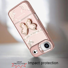 For iPhone Air Case w/ 3D Butterfly Bling Charm and Stand Cover + Tempered Glass