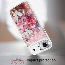 For iPhone Air Case Epoxy Glitter with 3D Beaded Butterflies + Tempered Glass