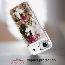 For iPhone Air Case Epoxy Glitter with 3D Beaded Butterflies + Tempered Glass