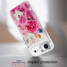 For iPhone Air Case Epoxy Glitter with 3D Beaded Butterflies + Tempered Glass