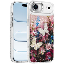 For iPhone Air Case Epoxy Glitter with 3D Beaded Butterflies + Tempered Glass