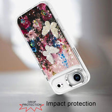 For iPhone Air Case Epoxy Glitter with 3D Beaded Butterflies + Tempered Glass