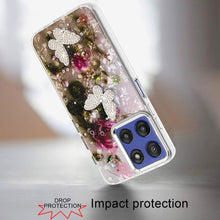 For Moto G Stylus 2025 Case Epoxy Glitter 3D Beaded Butterflies + Tempered Glass