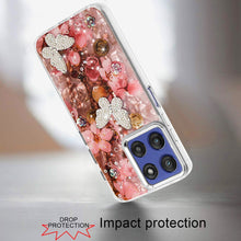 For Moto G Stylus 2025 Case Epoxy Glitter 3D Beaded Butterflies + Tempered Glass