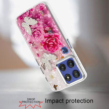 For Moto G Stylus 2025 Case Epoxy Glitter 3D Beaded Butterflies + Tempered Glass