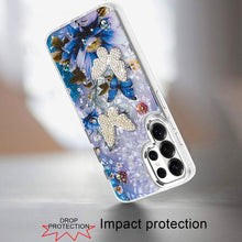 For Samsung S26 Ultra Case Epoxy Glitter 3D Beaded Butterflies + Tempered Glass