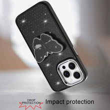For iPhone 14 PRO MAX 6.7 in. Case Butterfly Grip Stand with Faux Crystals Cover